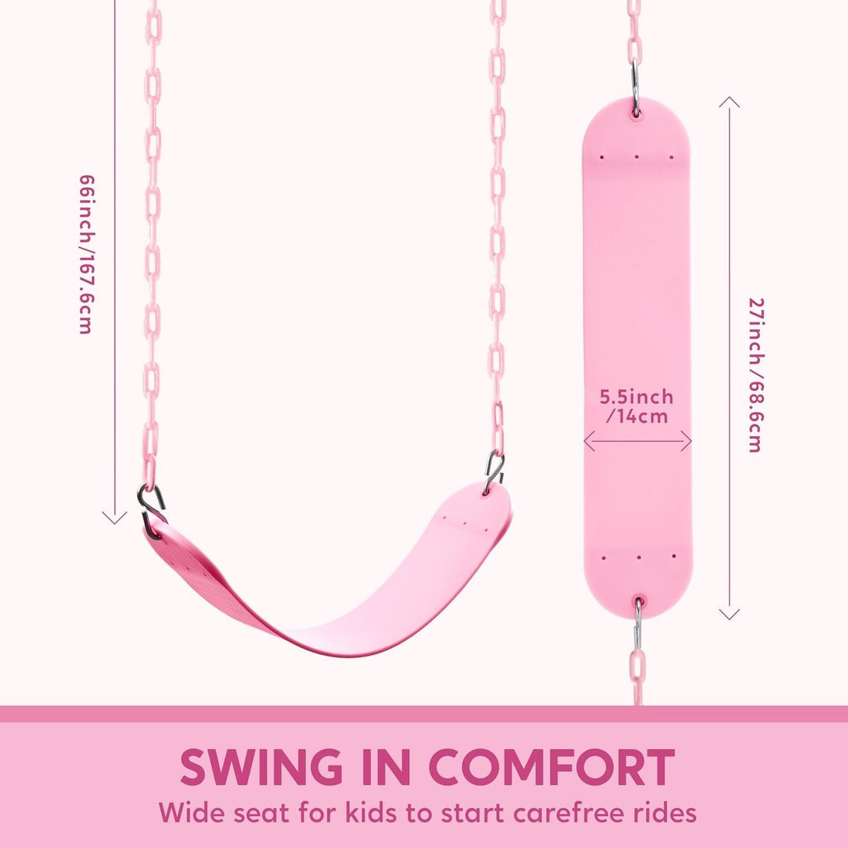 TURFEE swing set accessories with snap hooks for easy installation