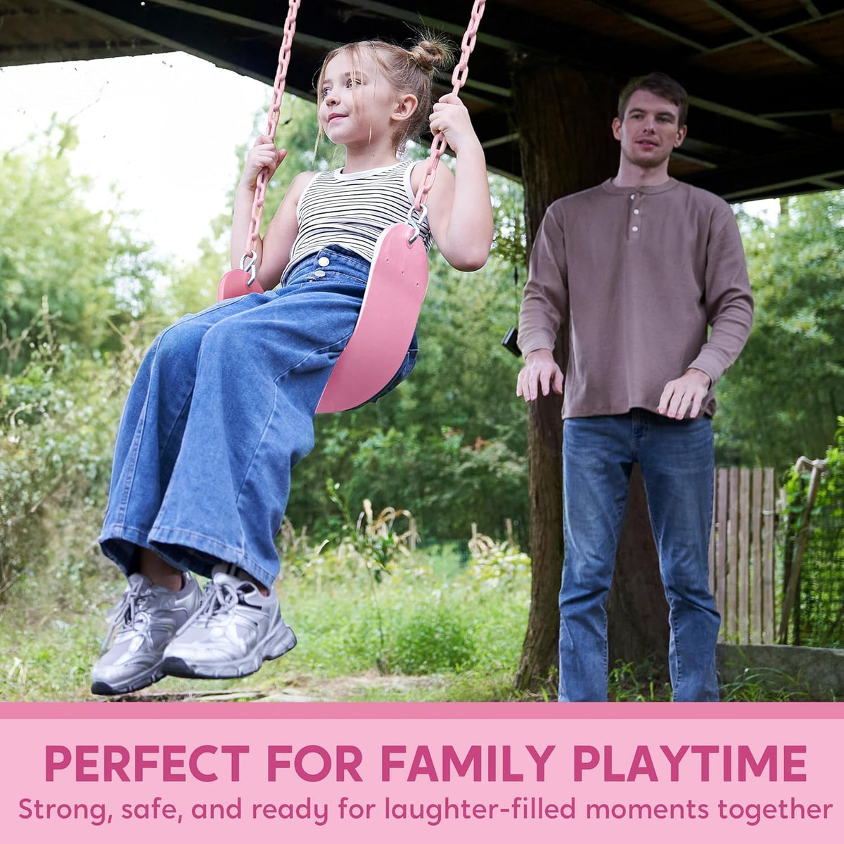 TURFEE swing set assembly is quick and easy with included hooks