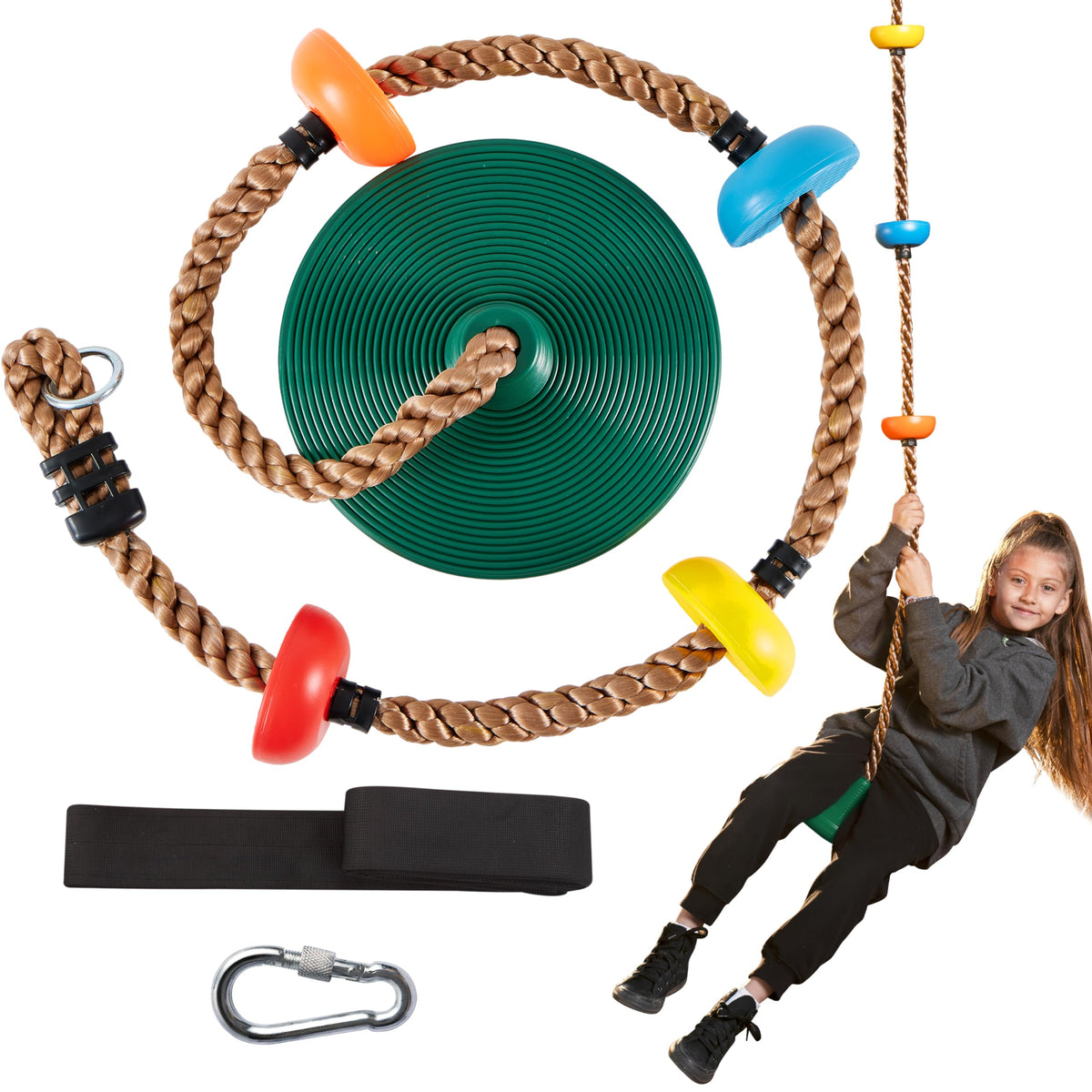 TURFEE Tree Swing disc seat for stable outdoor play with kids