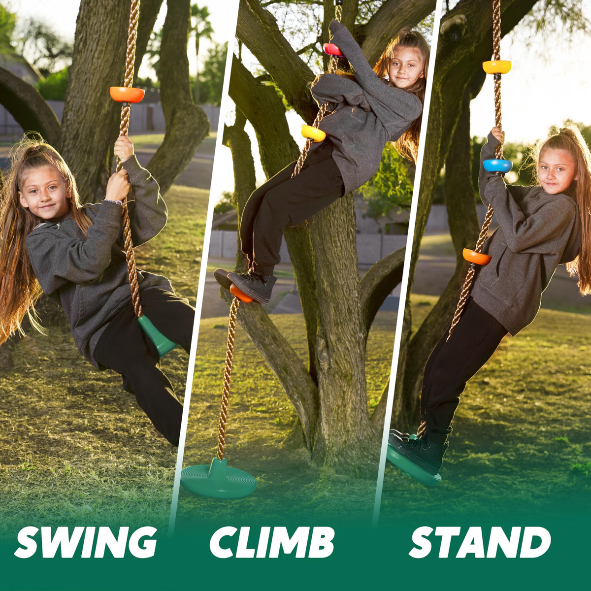 TURFEE Tree Swing outdoor play setup invites kids to explore imagination