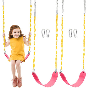 Turfee two-pack heavy-duty swing seats pink for durable backyard play