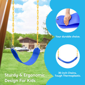 TURFEE swing board 27x5-5inch closeup emphasizes comfortable seating and safety.