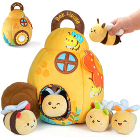 TURKIDS Beehive closeup with plush bees for auditory exploration
