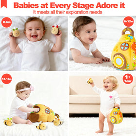 TURKIDS Beehive rattles and crinkle sounds boost sensory engagement