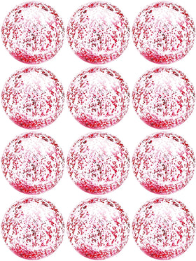 TURNMEON 12-pack pink glitter beach balls on sunny beach for group play.