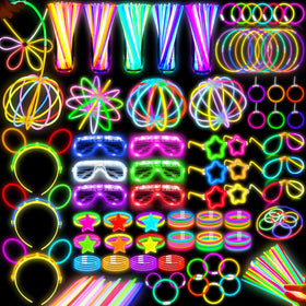 TURNMEON 242Pcs glow sticks bulk set with seven colors for vibrant parties.