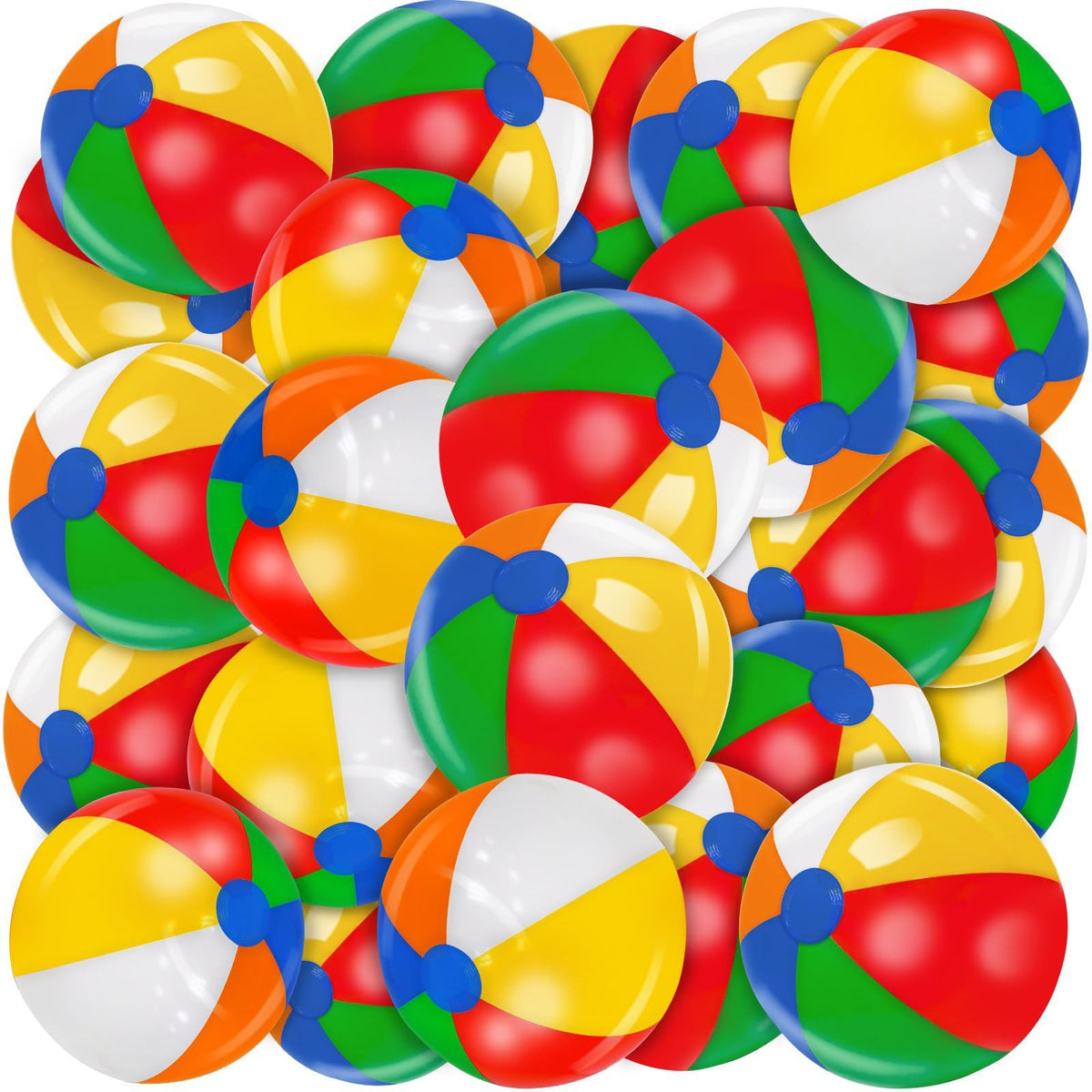 TURNMEON 28-pack rainbow beach balls, 12 inch inflated, ideal for pool parties and luau decor.