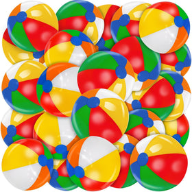 TURNMEON 28-pack rainbow beach balls, 12 inch inflated, ideal for pool parties and luau decor.