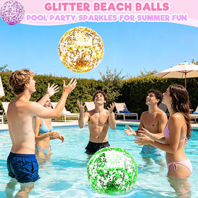 Turnmeon 16-inch glitter beach ball as summer decor