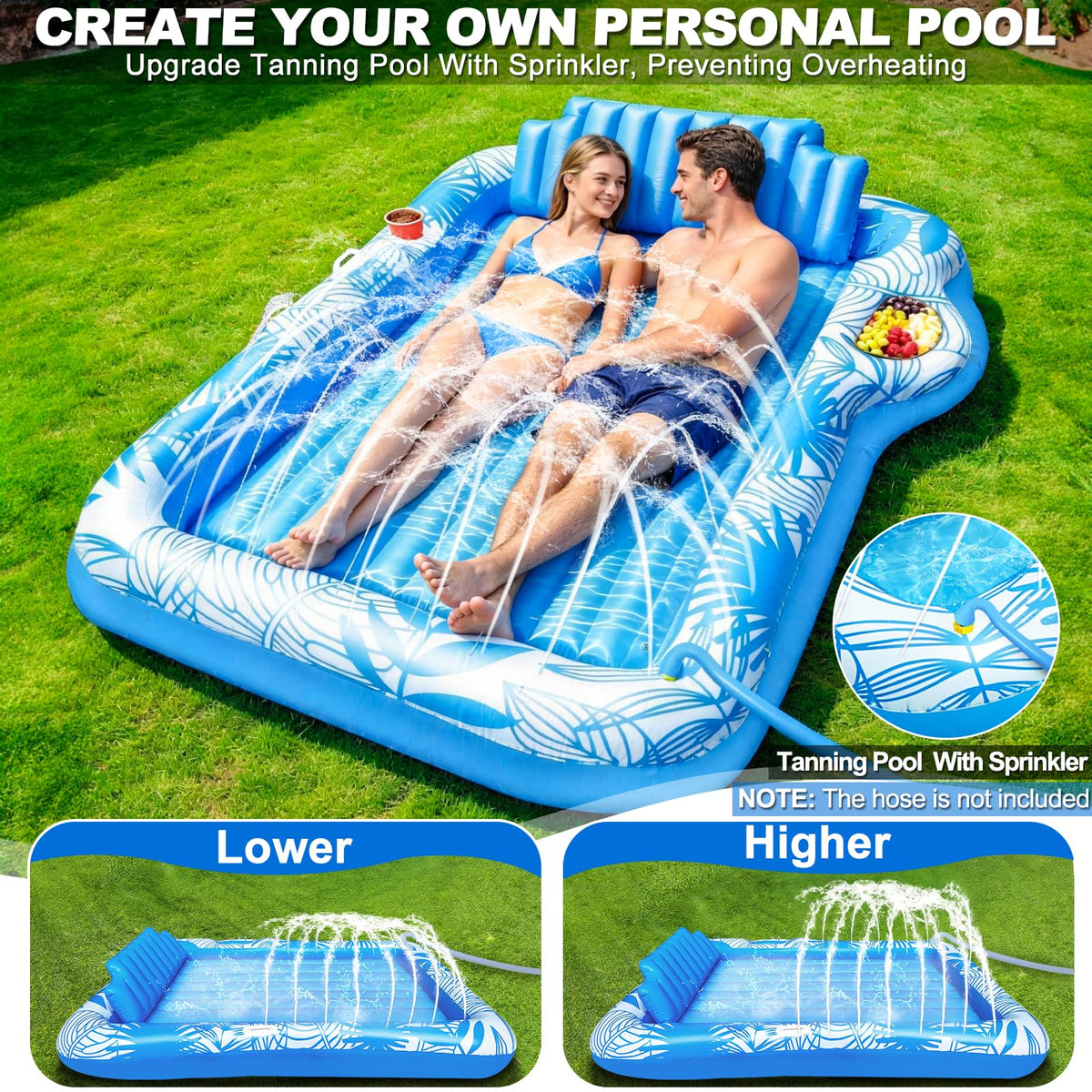 TURNMEON built-in cup holder keeps drinks within reach during poolside lounging.