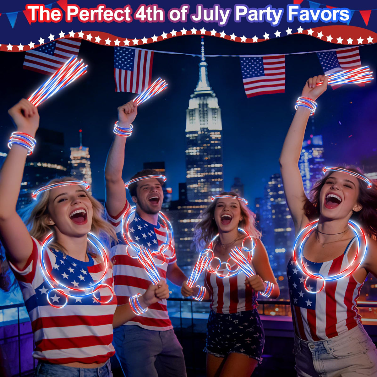 TURNMEON bulk patriotic favors ideal for birthdays, concerts, and events.