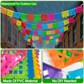 Turnmeon cactus and sombrero motifs banner enhances Cinco de Mayo celebrations.