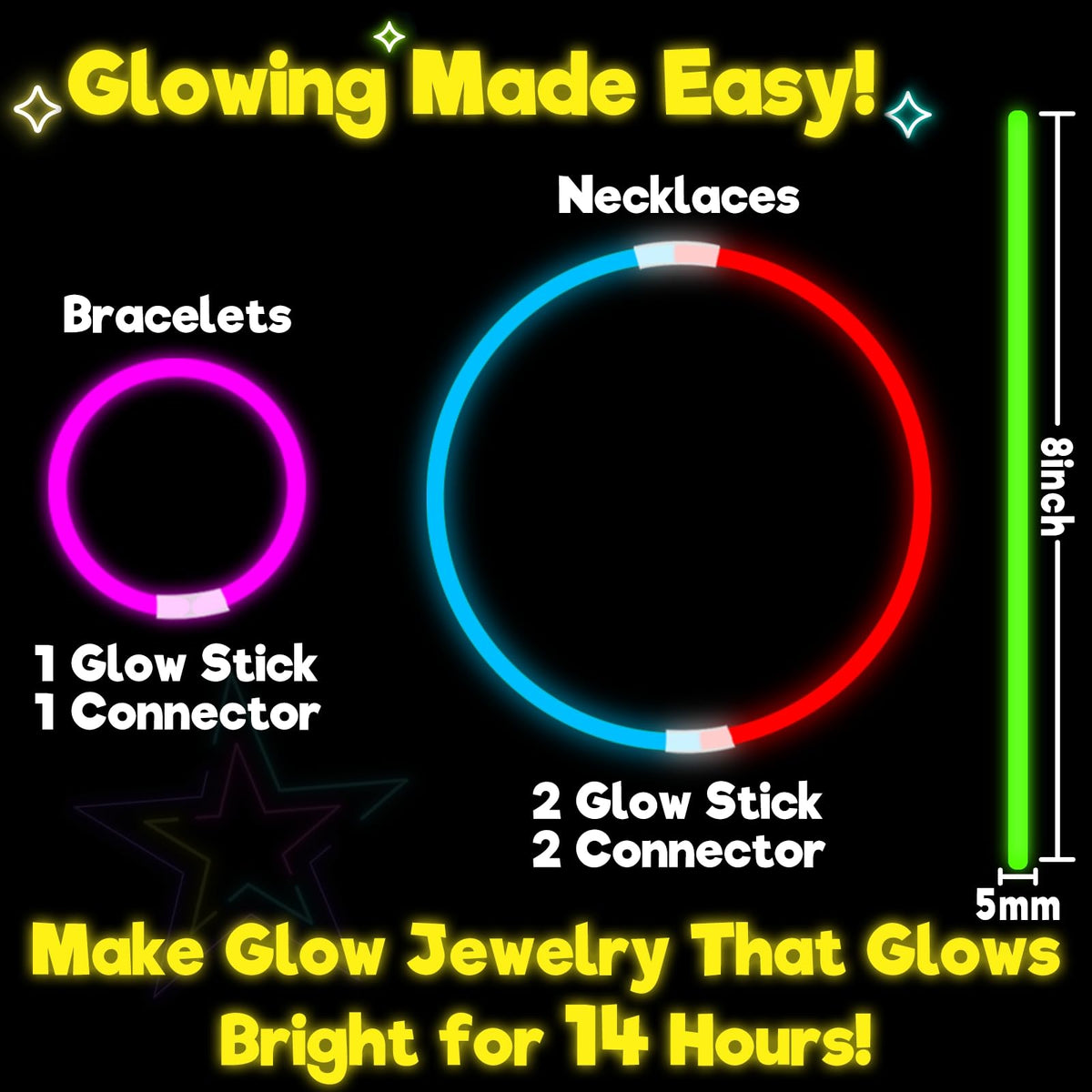 TURNMEON connectors enable easy necklace or bracelet creation for party crafts.