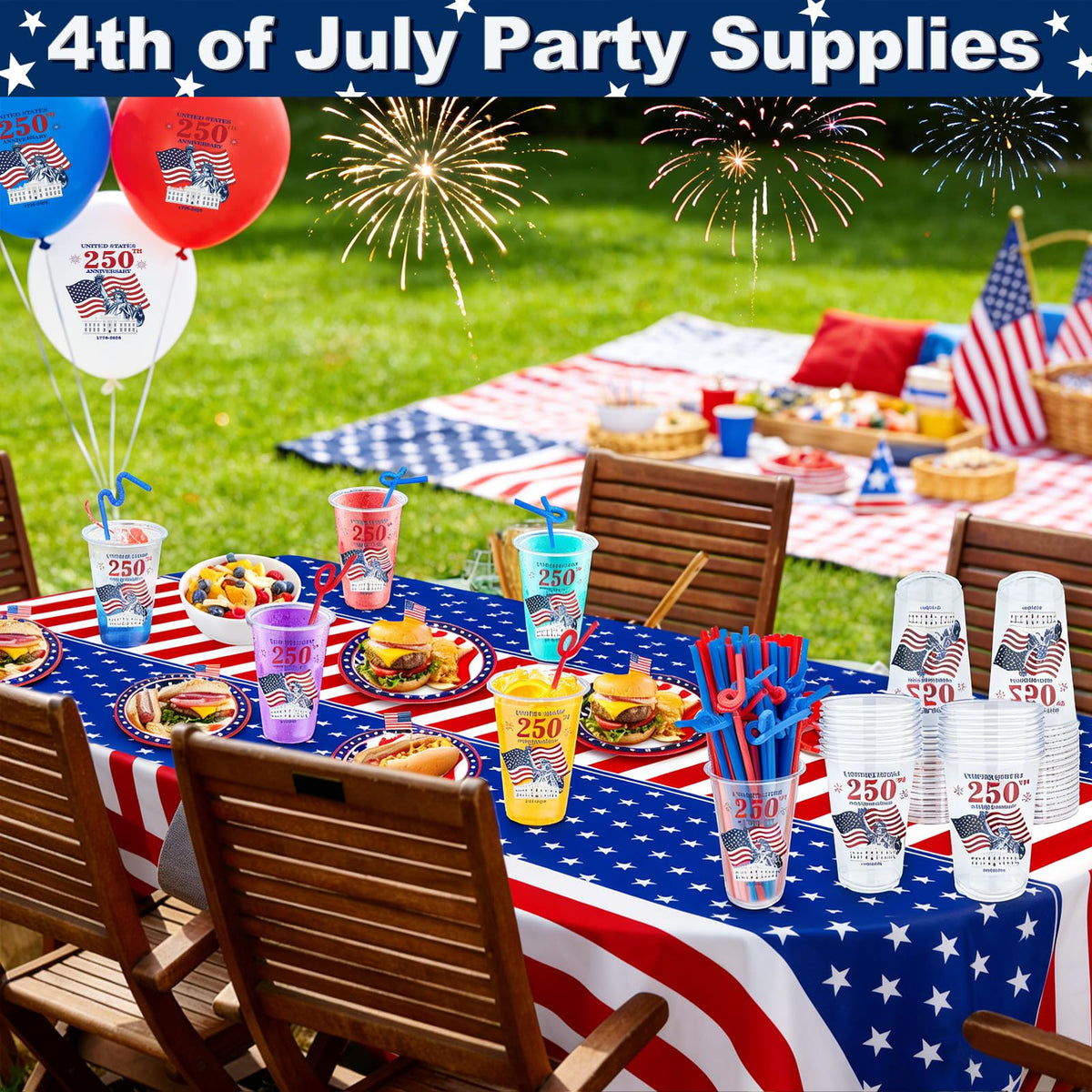TURNMEON disposable patriotic cups simplify post-event cleanup.
