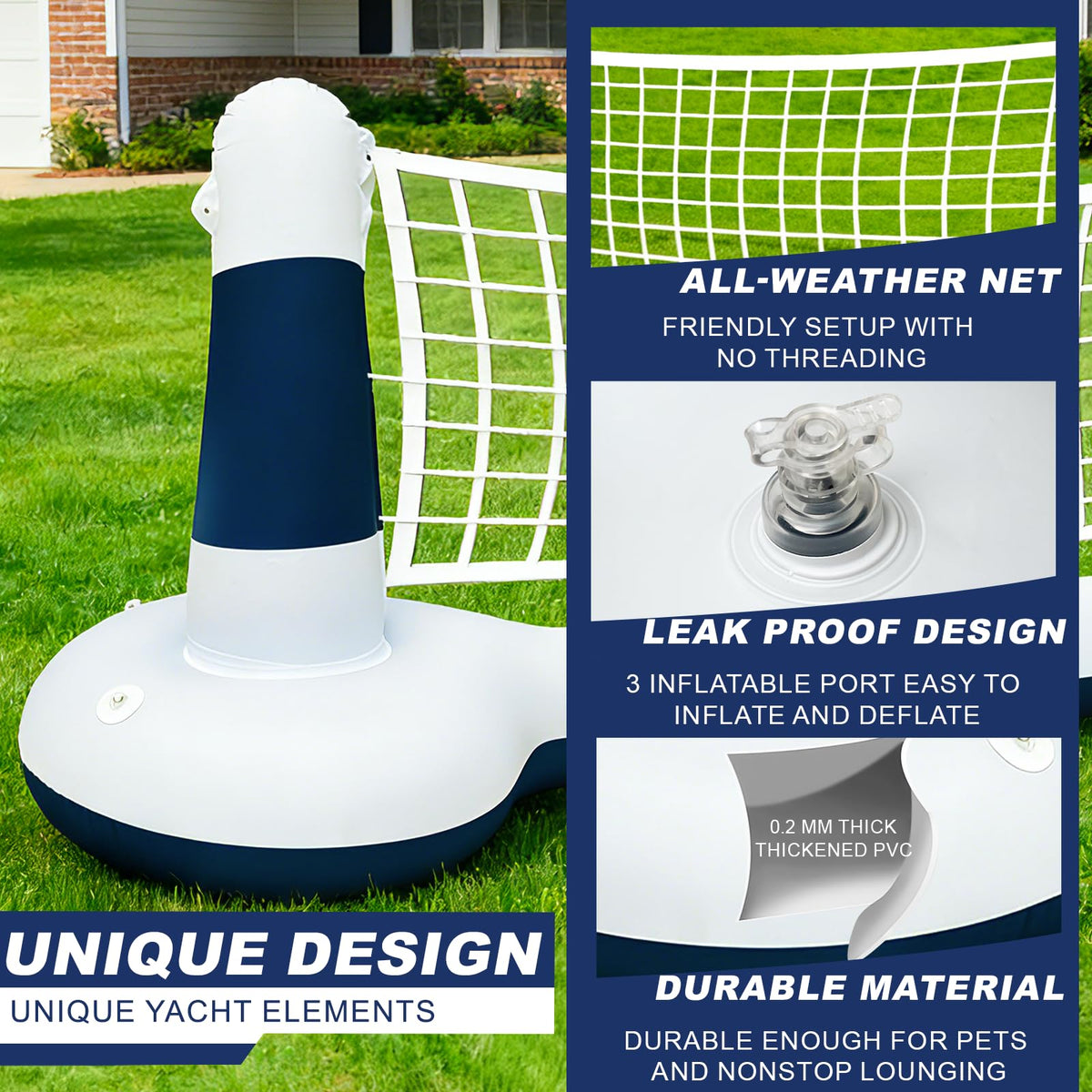TURNMEON durable PVC withstands summer use and repeated play.