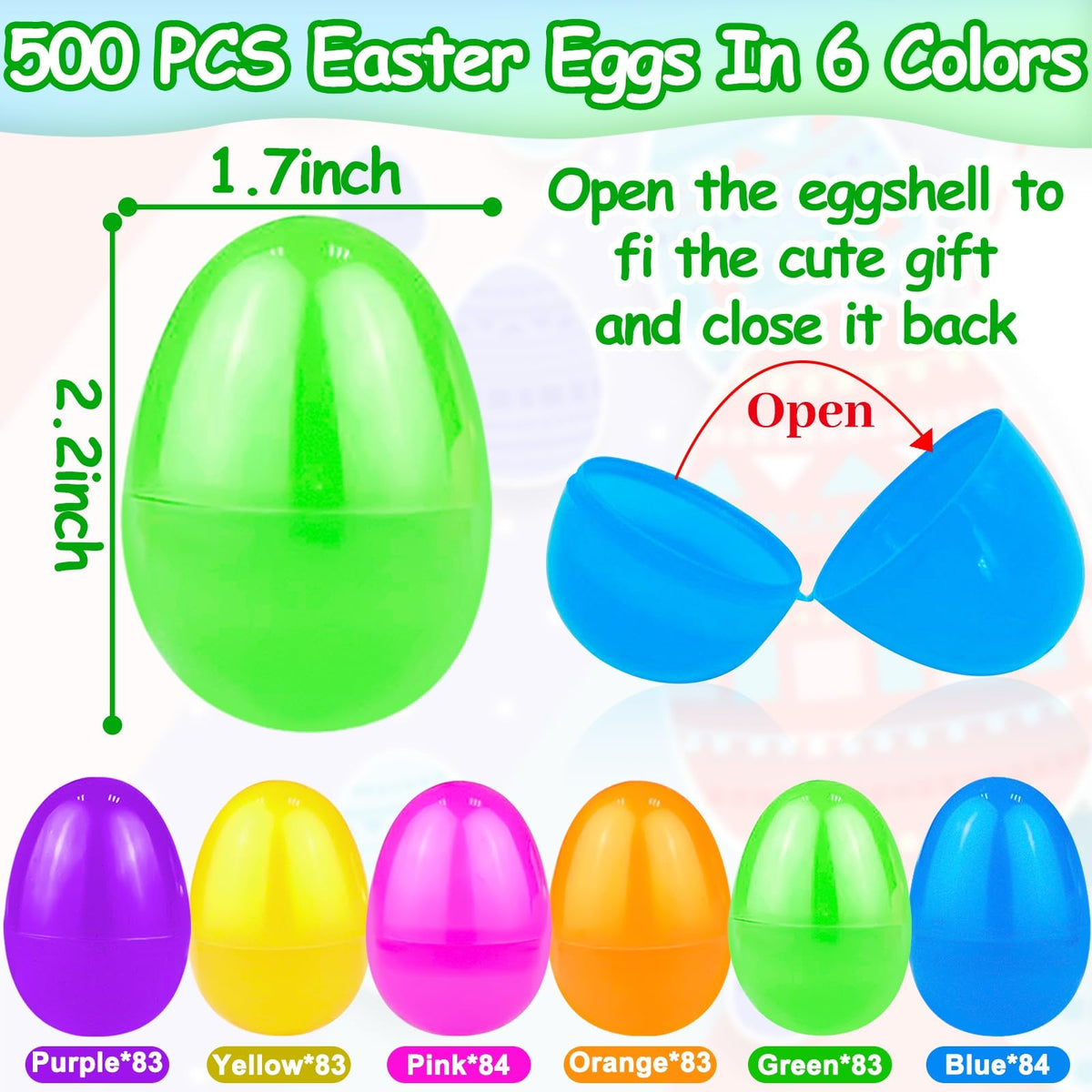 TurnMeOn Easter eggs in yellow green orange purple mix for large celebrations