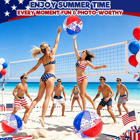 Turnmeon easy-inflate-deflate beach ball for quick setup and compact storage