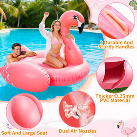 TURNMEON flamingo float suitable for lake, beach, and pool days.