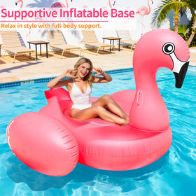 TURNMEON giant flamingo float invites fun rides and lounging.