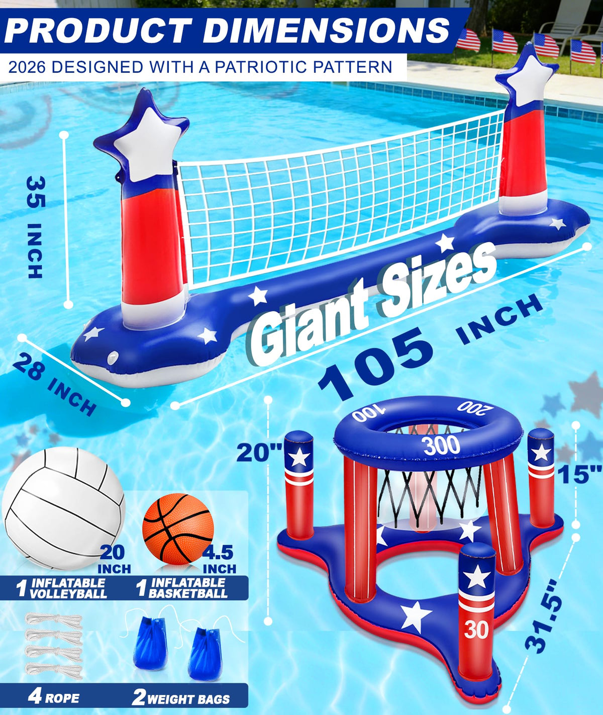 Turnmeon fourth of july ring toss set boosts backyard entertainment.
