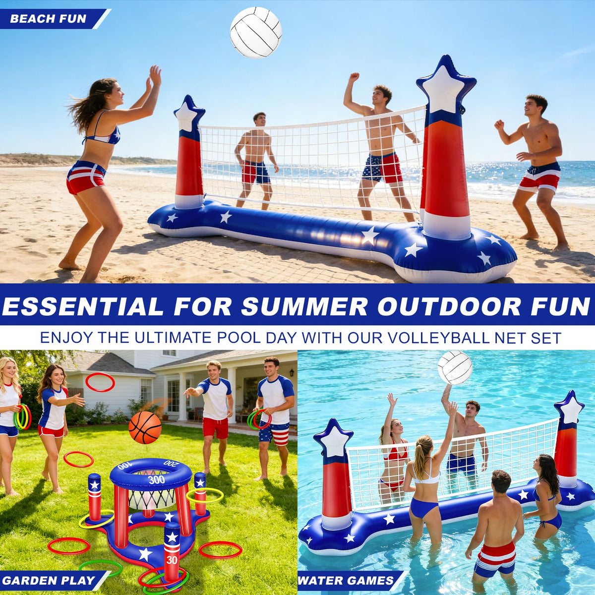 Turnmeon weight bags stabilize the volleyball net.