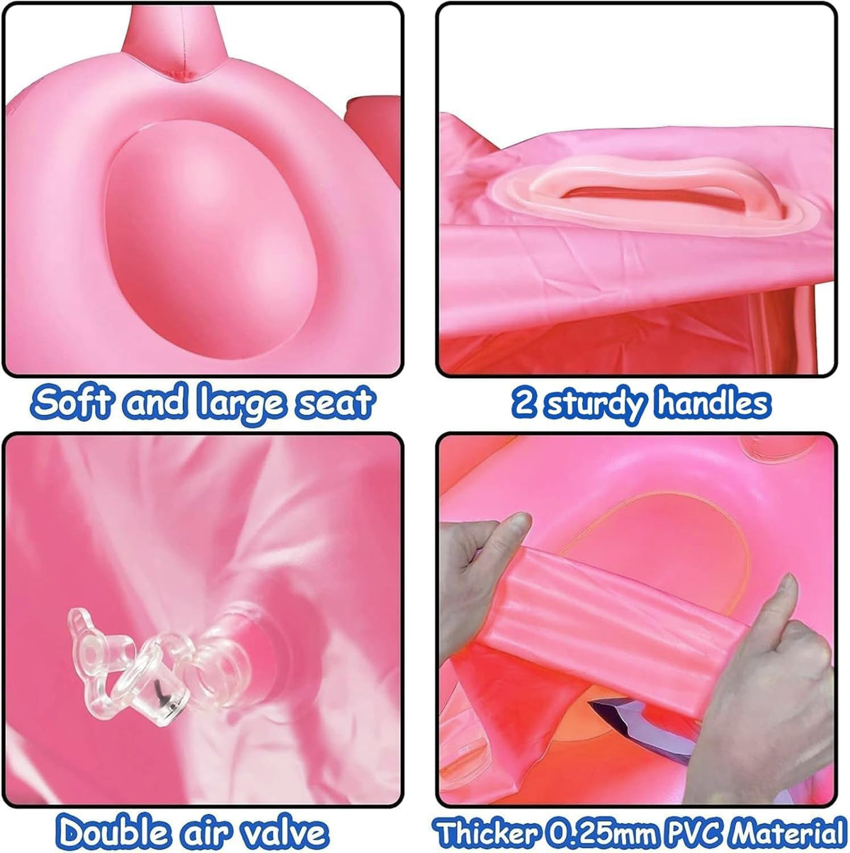 TURNMEON Giant Flamingo Pool Float in water, keeps you buoyant at the lake or pool.