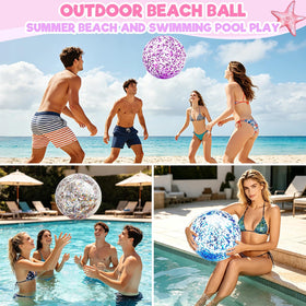 Turnmeon 16-inch glitter beach ball boosts imaginative play