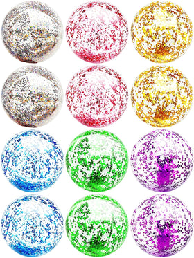 Turnmeon glitter beach ball 16-inch on sand for sunny play sessions