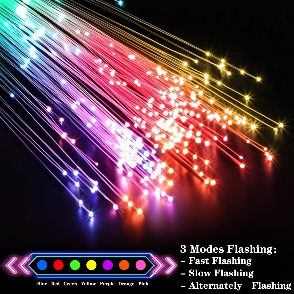 TURNMEON glow fiber wand with green handle for dynamic lighting at events.