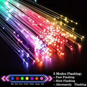TURNMEON glow fiber wand with green handle for dynamic lighting at events.