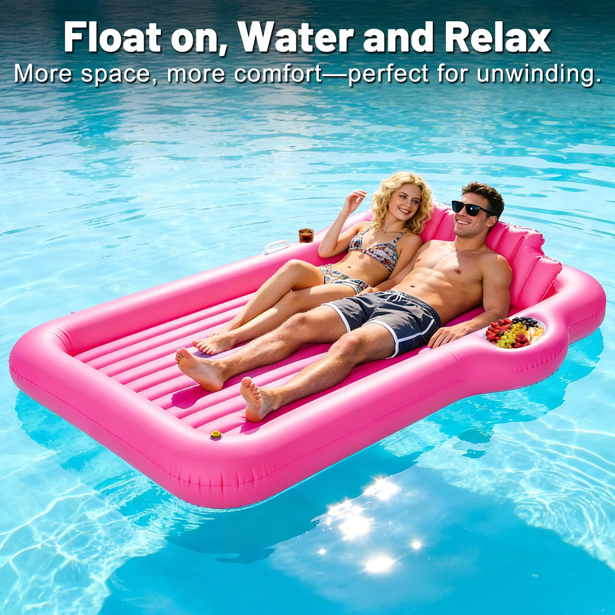 TURNMEON heavy-duty PVC construction ensures durable poolside lounging.