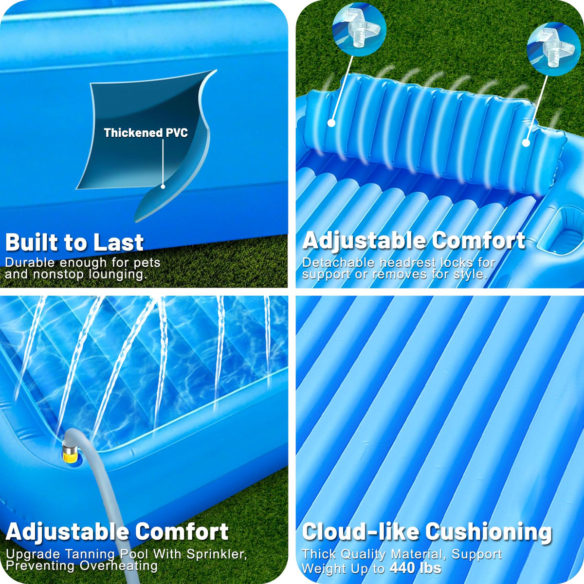 Turnmeon heavy-duty PVC construction for durable poolside use