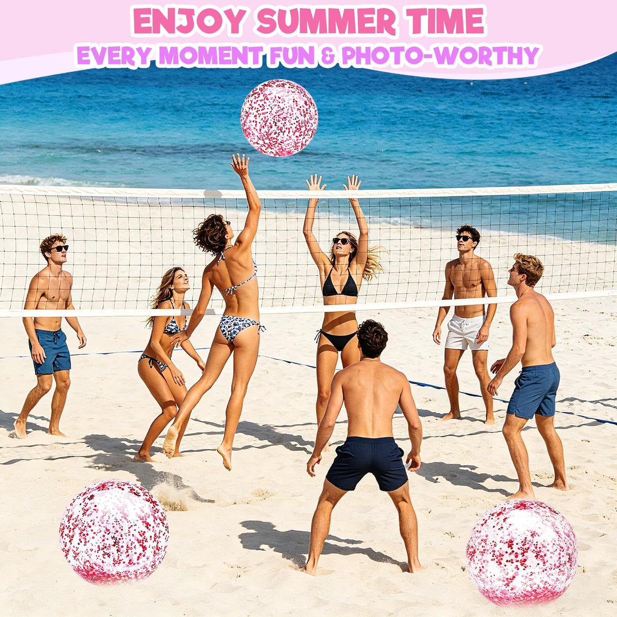 TURNMEON inflatable beach ball pack in deflated form for easy storage.