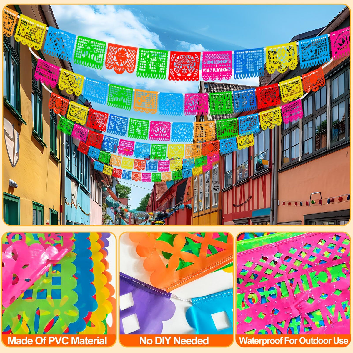 Turnmeon banner flowers pattern adds colorful festive ambiance