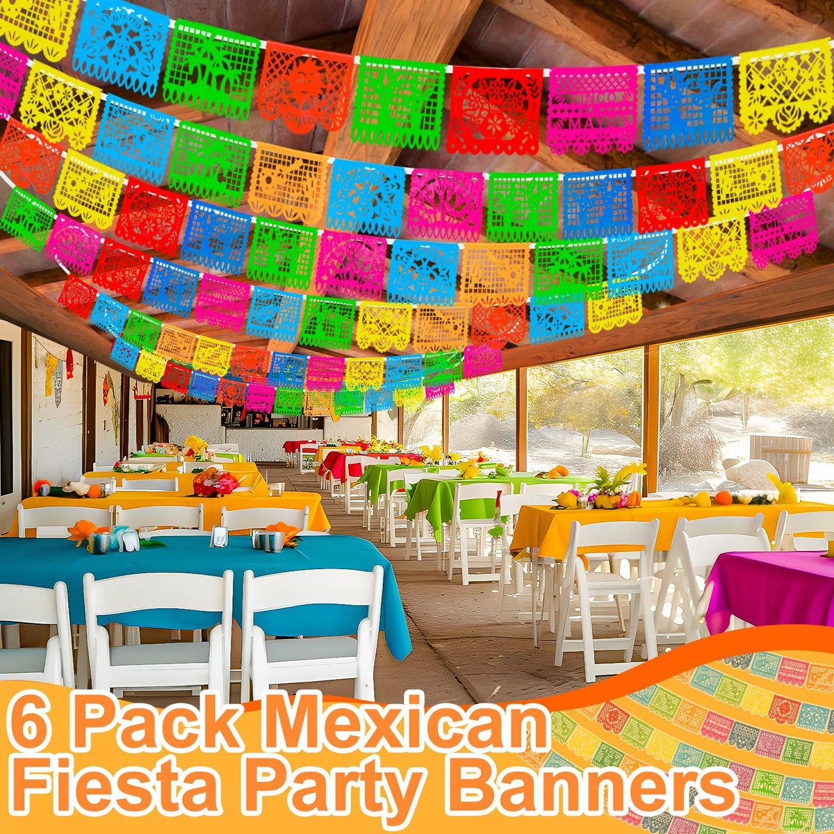 Turnmeon banner guitars pattern ideal for festive Cinco de Mayo celebrations
