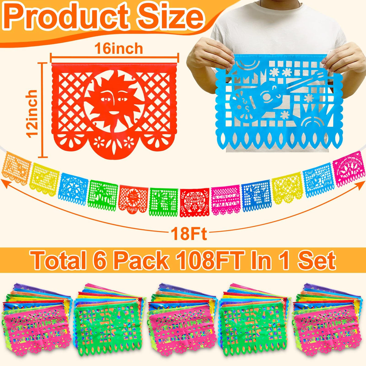 Turnmeon banner suns pattern brightens any fiesta event