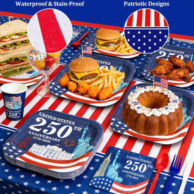 Turnmeon napkins with red-white-blue accents for quick party tidying.