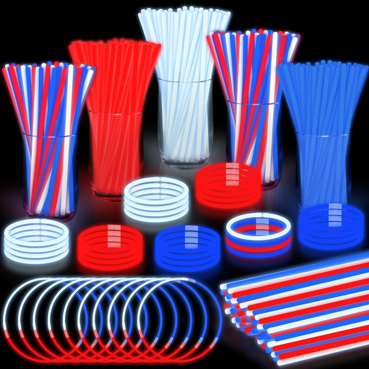 TURNMEON patriotic glow sticks for parades and celebrations