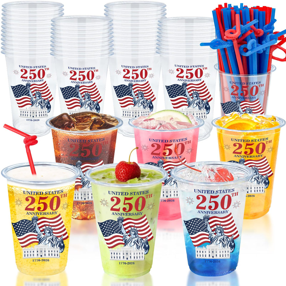 TURNMEON patriotic 16oz cups for 4th of July celebrations, easy to hold and share.