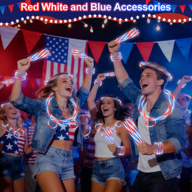 TURNMEON patriotic glow sticks for 4th of July decor and celebrations.