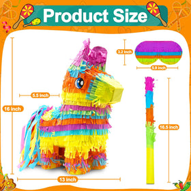 TURNMEON rainbow donkey pinata hanging display for Fiesta decorations and photo ops.