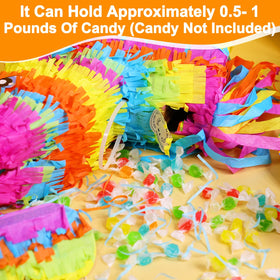 TURNMEON rainbow donkey pinata with stick for interactive party fun.