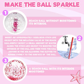 TURNMEON pink glitter ball in pool glow suitable for summer parties.