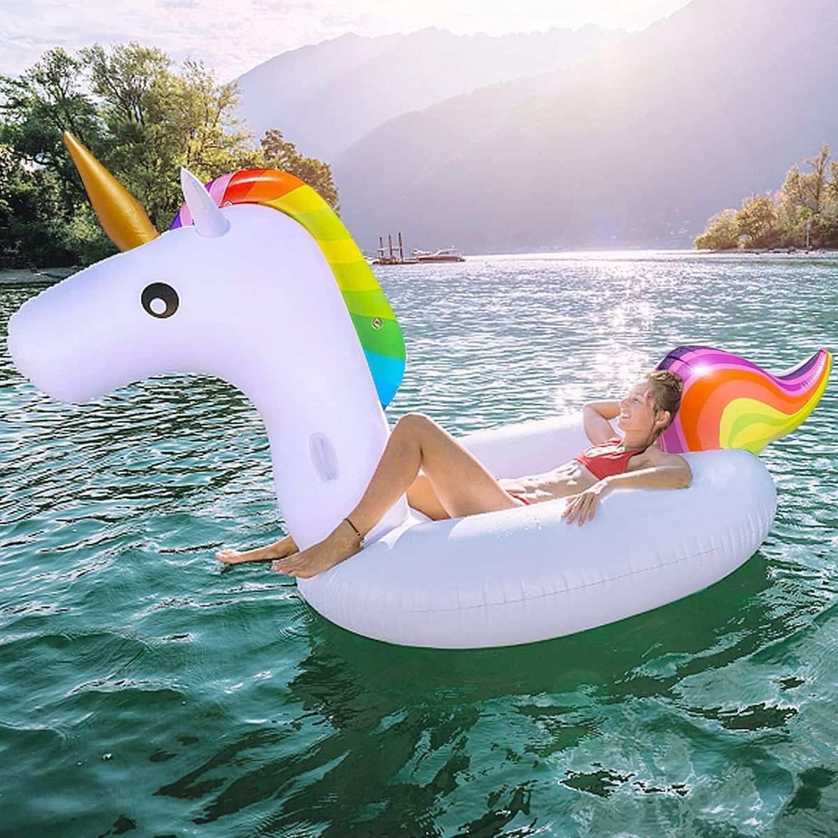 TURNMEON large float accommodates 2-3 adults for shared water adventures.