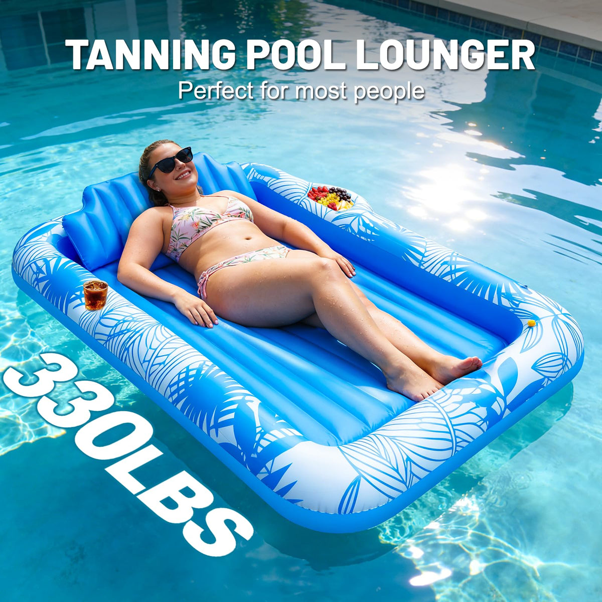 TURNMEON 78x50 float accommodates 1–2 adults for shared sunshine.