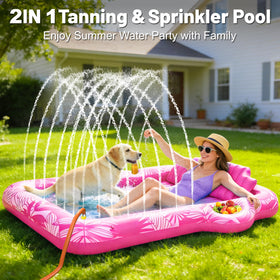 TURNMEON pool party backyard scene shows versatile use of the large float