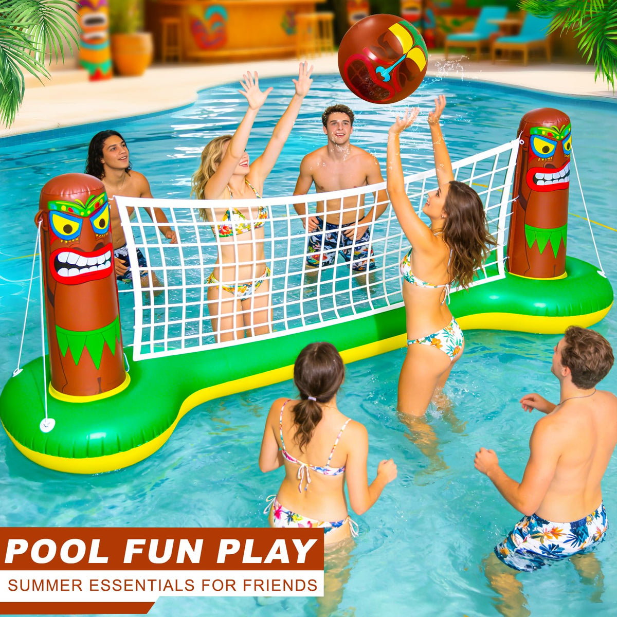 TURNMEON 9-inch pool volleyball for durable water games.