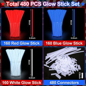 TURNMEON red white blue glow sticks ideal for patriotic events