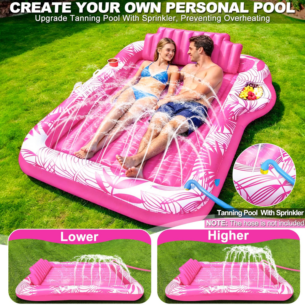 TURNMEON sprinkler function in action cools you while you relax.