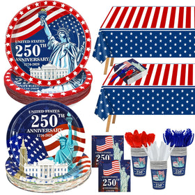 TURNMEON tablecloth 108x54 inches for quick cleanup at patriotic gatherings.